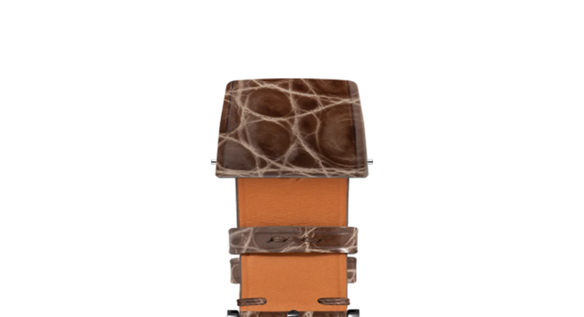 Glossy Taupe Brown Crocodile Flank Stitchless Strap - Image 10