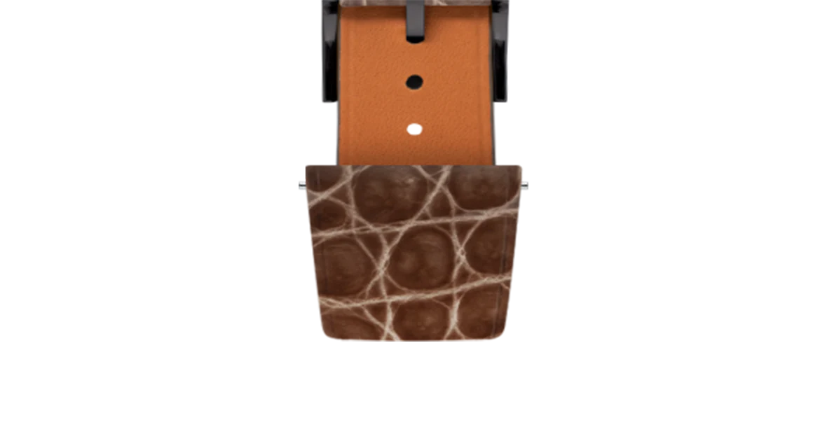 Glossy Taupe Brown Crocodile Flank Stitchless Strap - Image 11
