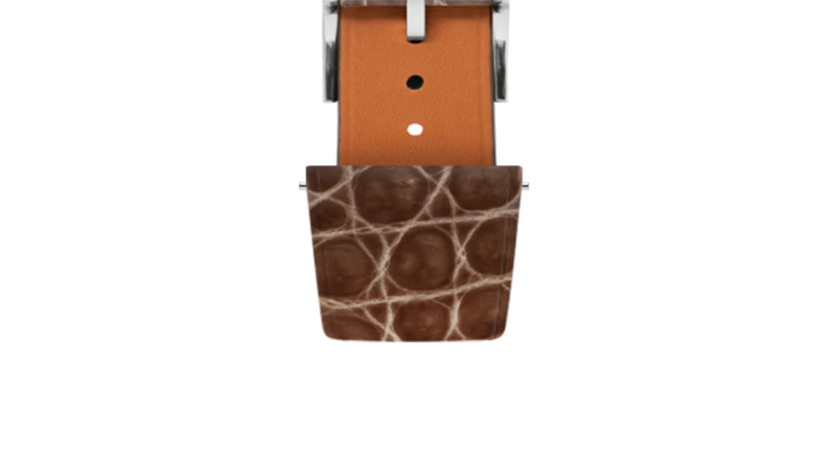 Glossy Taupe Brown Crocodile Flank Stitchless Strap - Image 5
