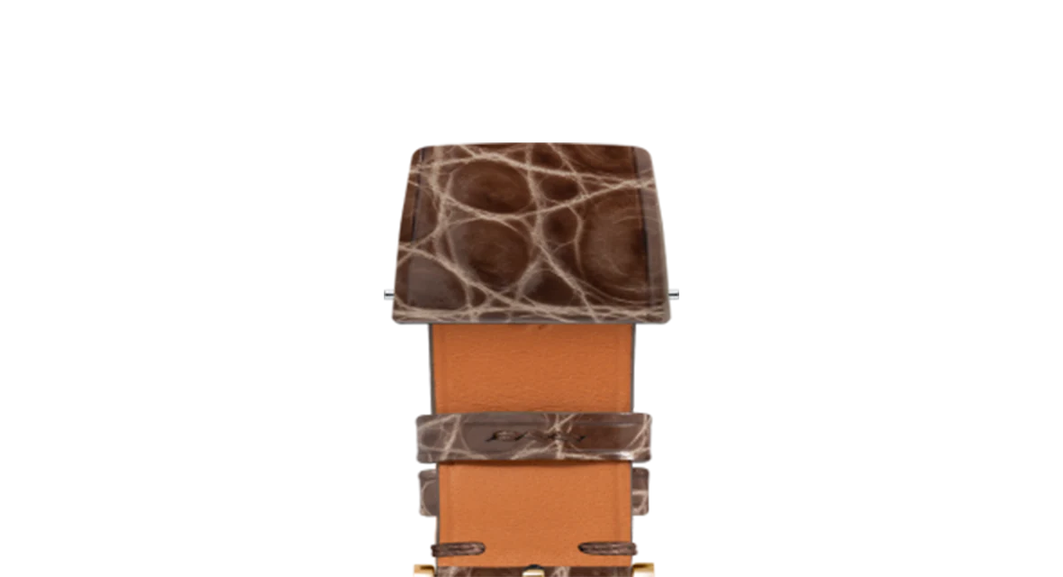 Glossy Taupe Brown Crocodile Flank Stitchless Strap - Image 8