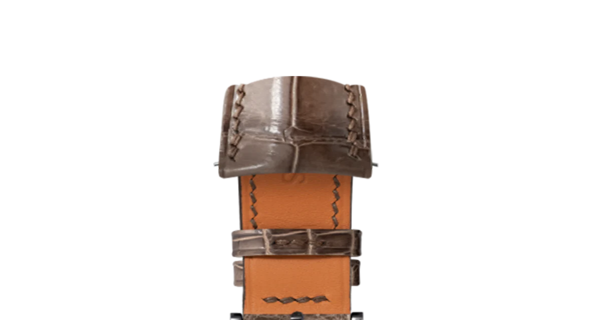 Glossy Taupe Brown Crocodile Signature (Curved) Strap - Image 11