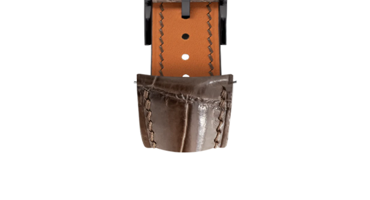 Glossy Taupe Brown Crocodile Signature (Curved) Strap - Image 12