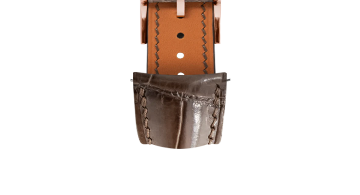 Glossy Taupe Brown Crocodile Signature (Curved) Strap - Image 8