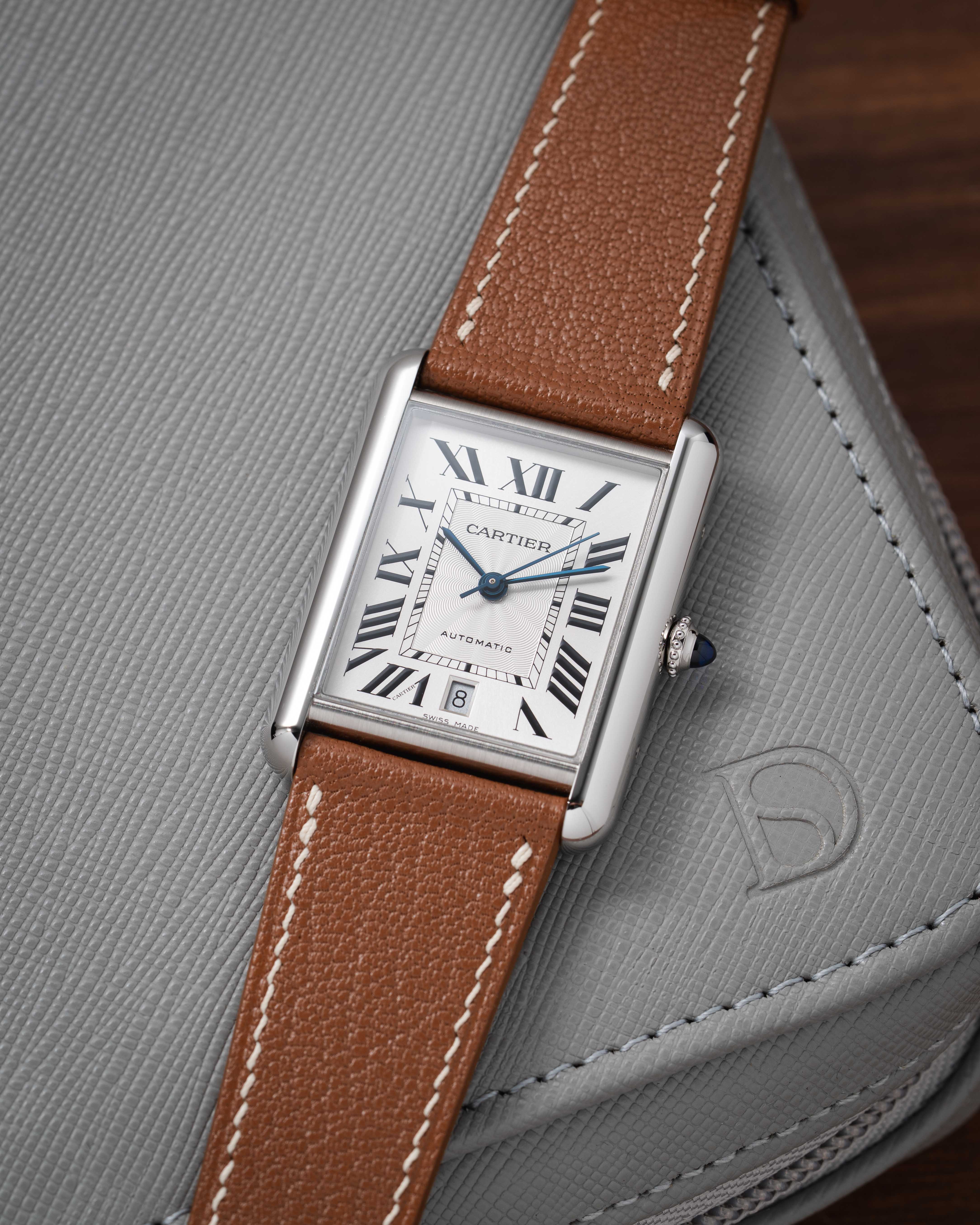 Gold Chevre Strap for Cartier Tank - Image 2