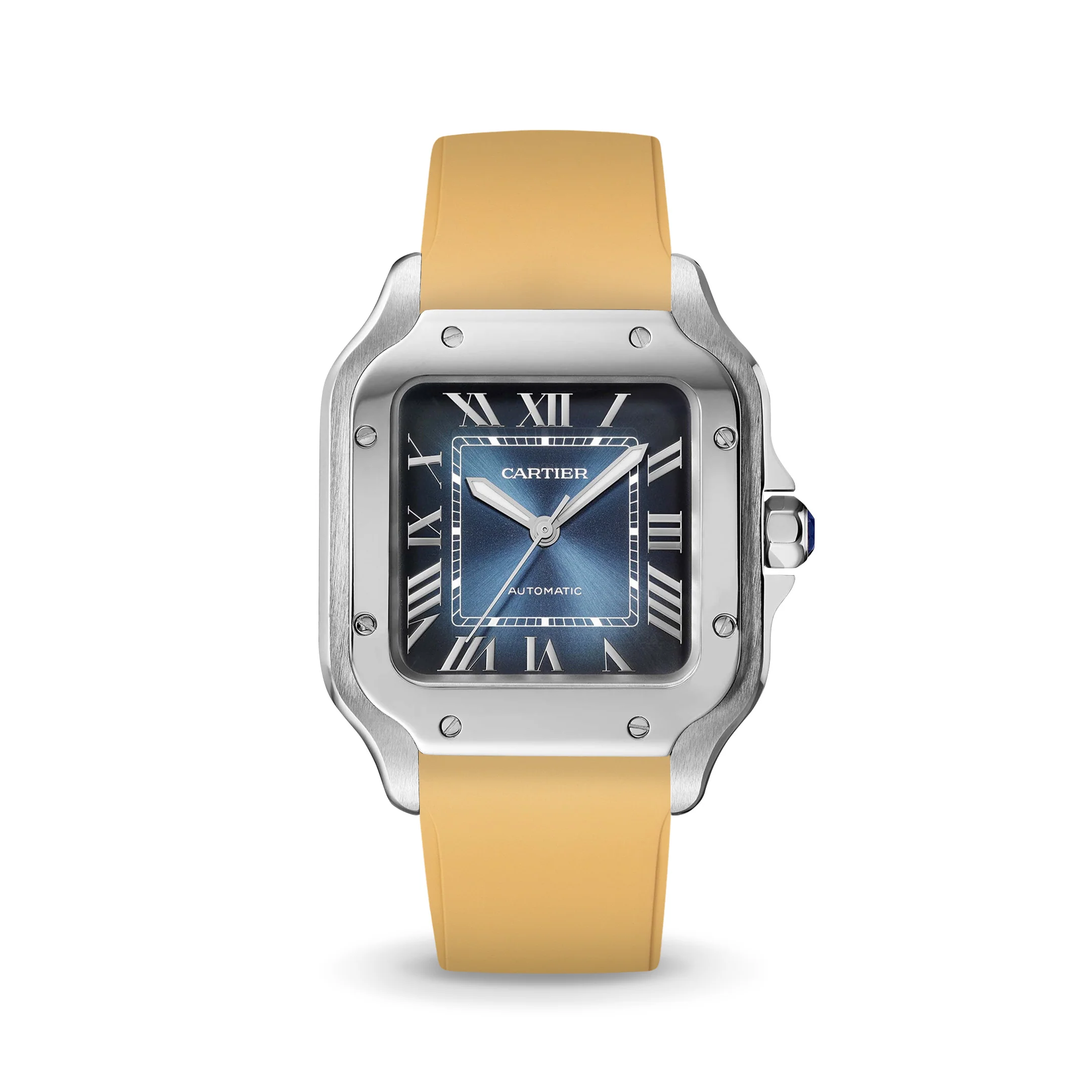 Gold CTS Rubber Strap for Cartier Santos de Cartier