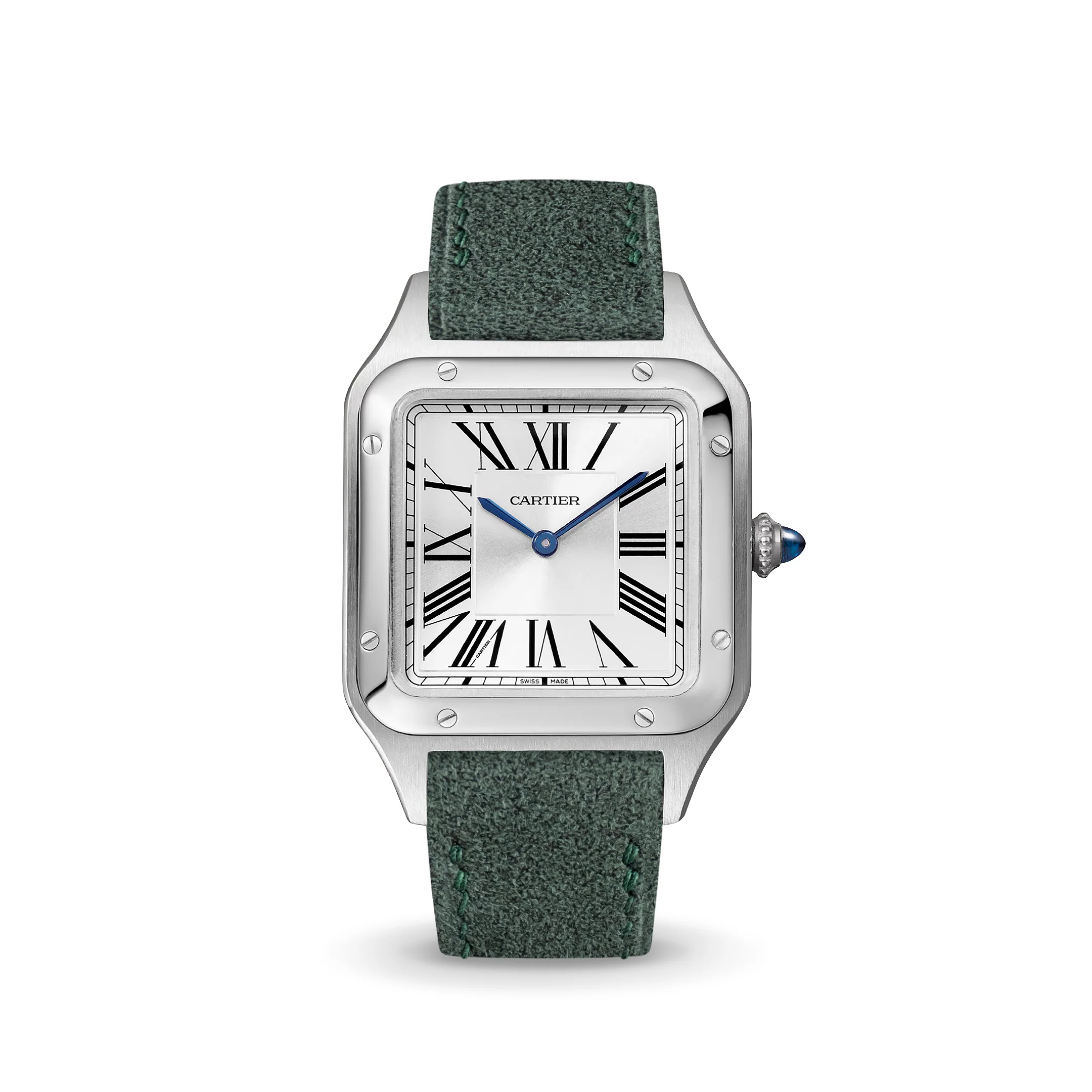 Green Alcantara Strap for Cartier Santos-Dumont