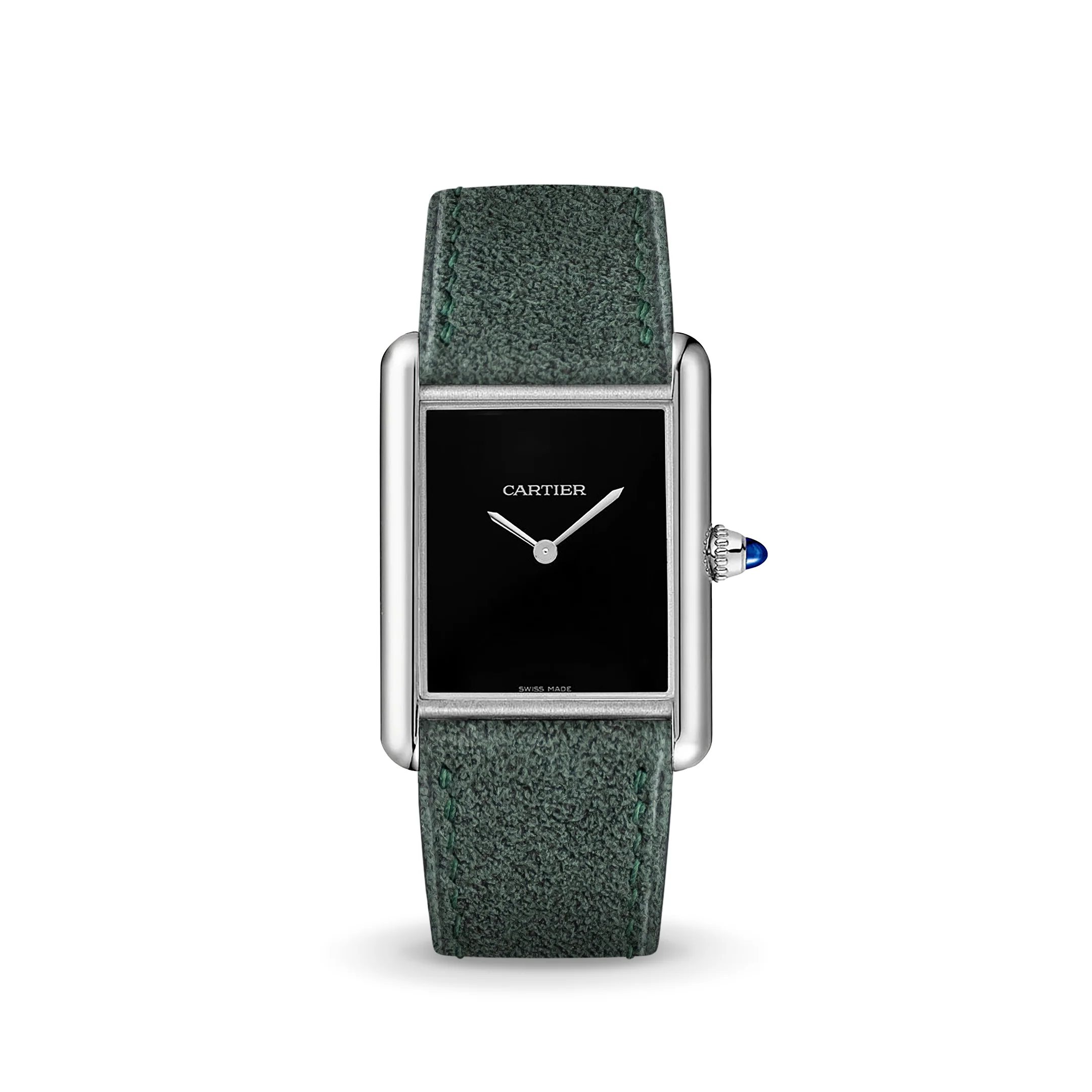 Green Alcantara Strap for Cartier Tank