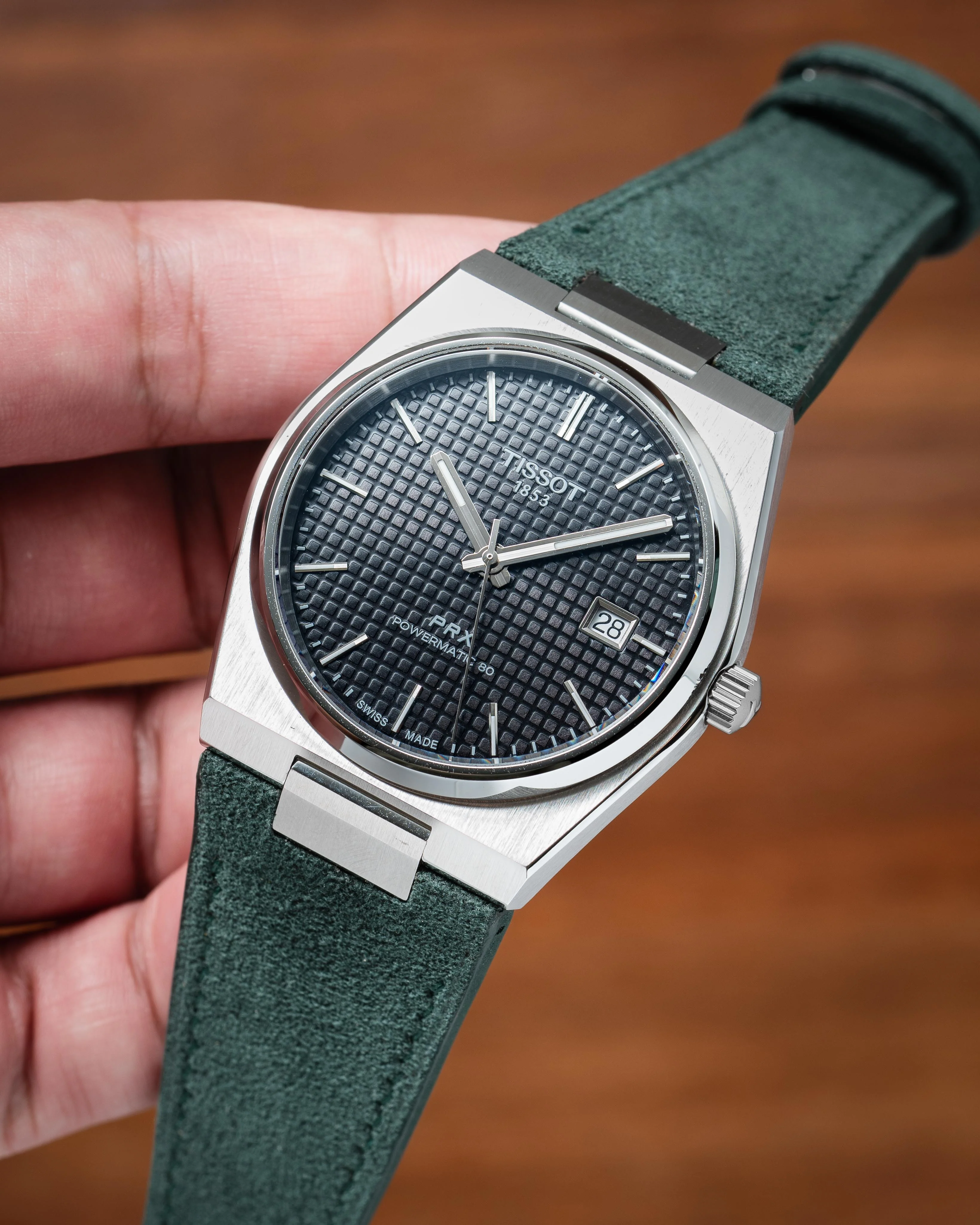 Green Alcantara Strap for Tissot PRX - Image 2