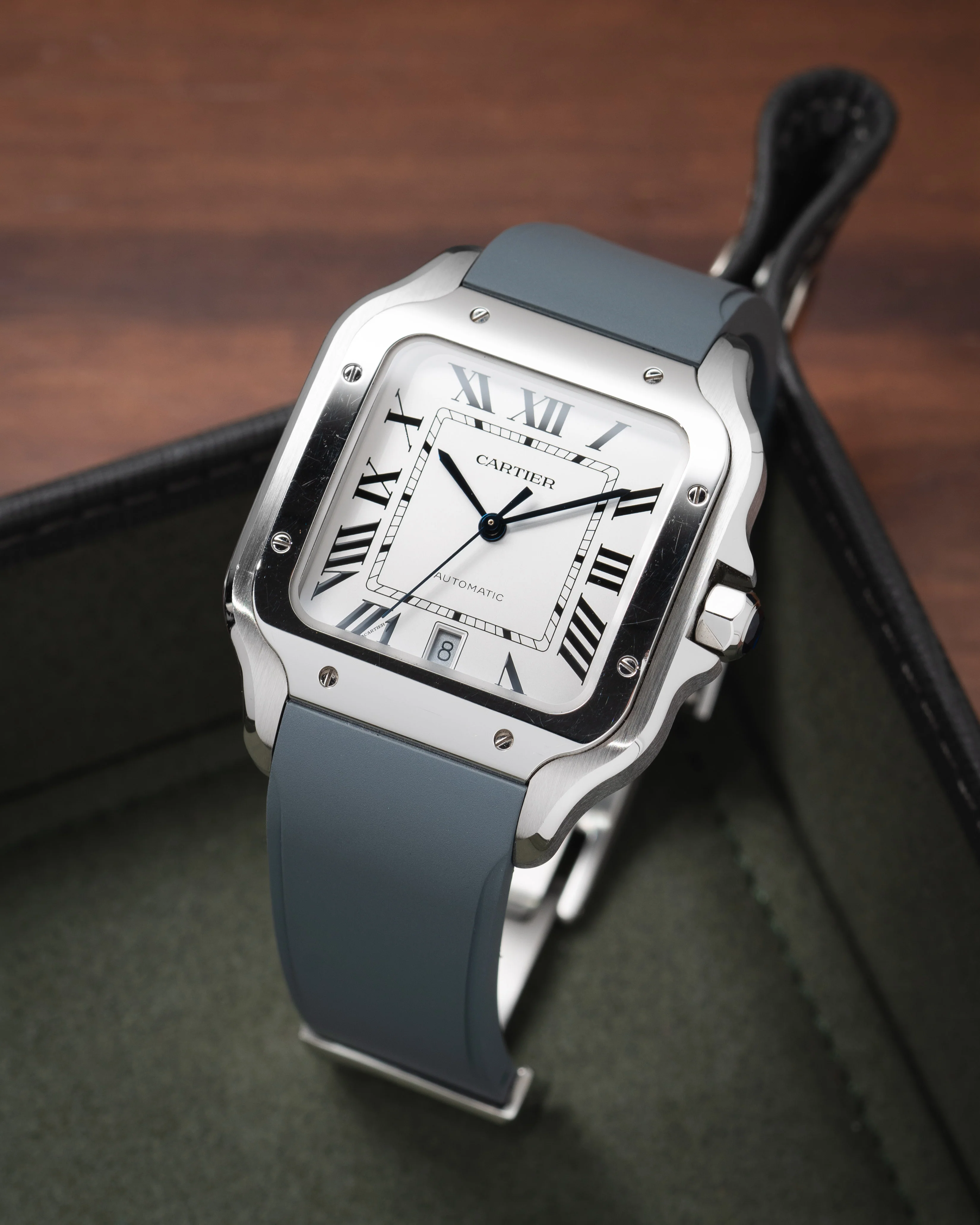 Grey CTS Rubber Strap for Cartier Santos de Cartier - Image 3