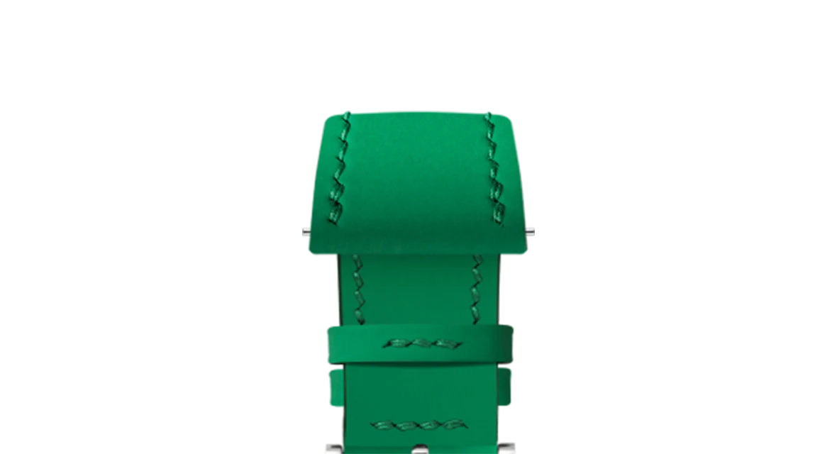 Kelly Green Rubberised Leather (Smooth) Slim Strap - Image 6