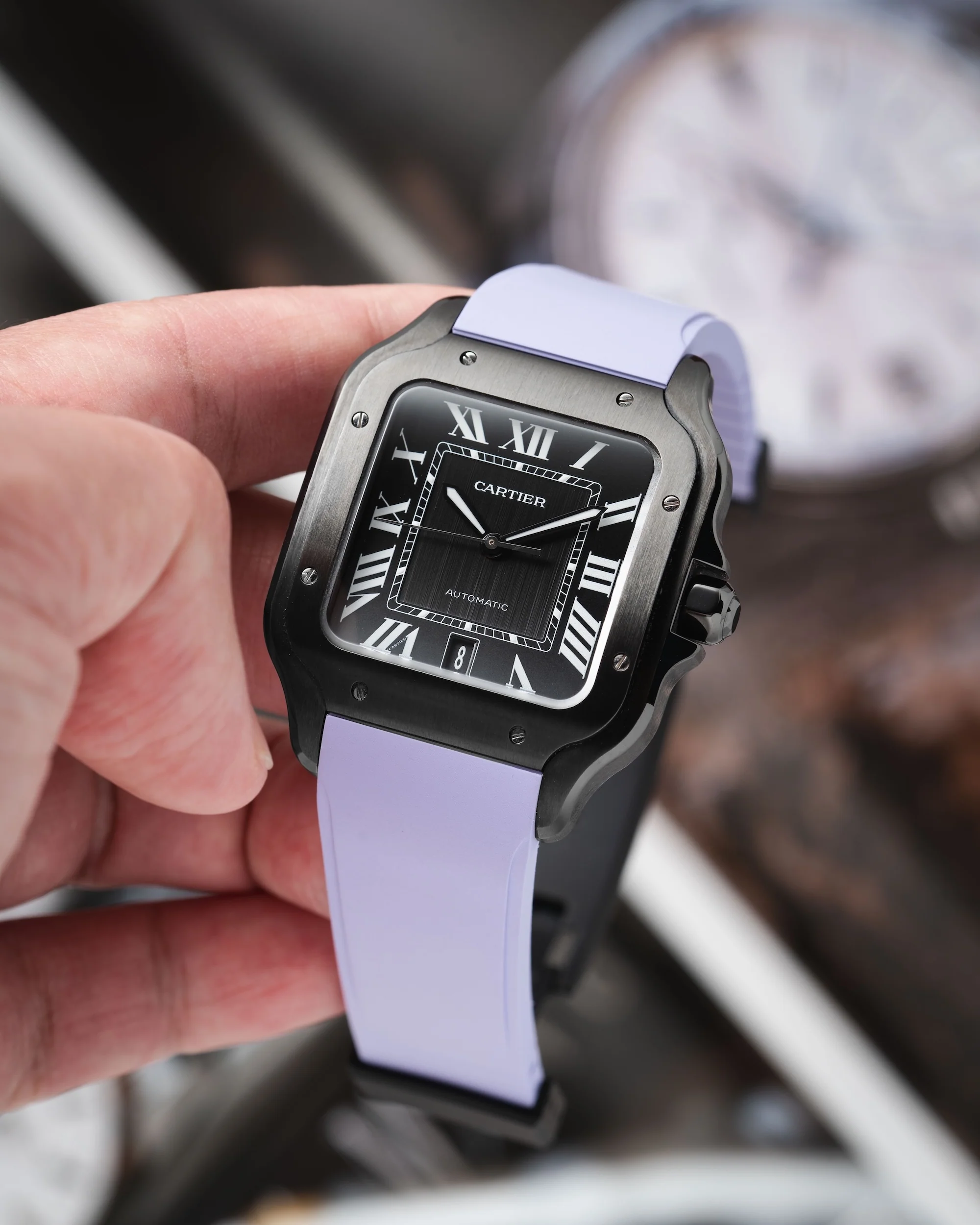 Lavender CTS Rubber Strap for Cartier Santos de Cartier - Image 4