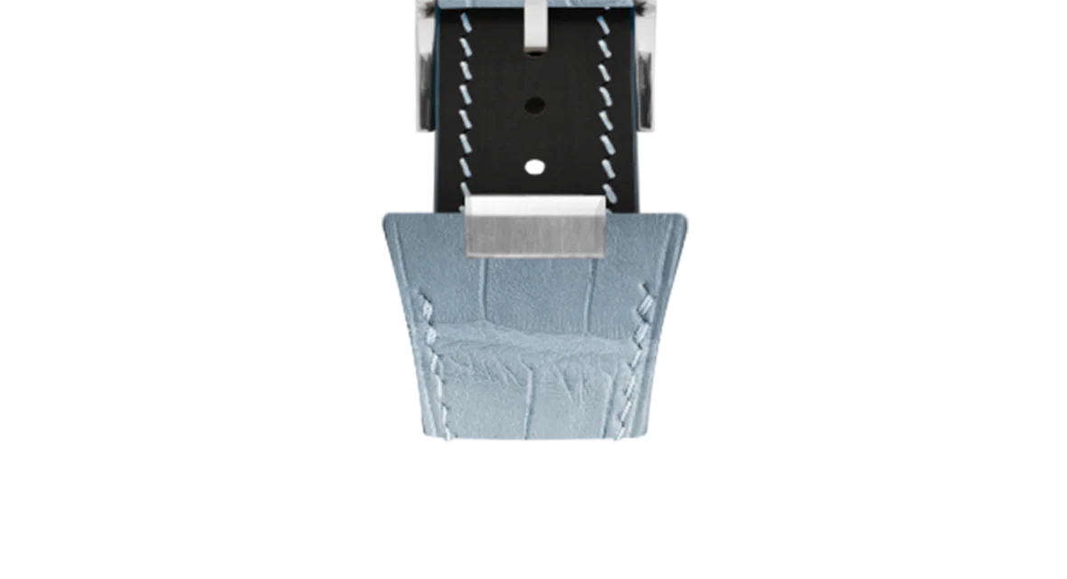 Matte Astral Blue Alligator Strap for Tissot PRX - Image 7