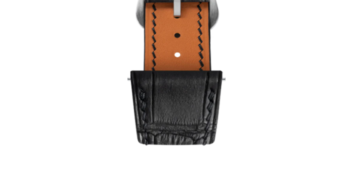 Matte Black Alligator Strap for Cartier Tank - Image 6