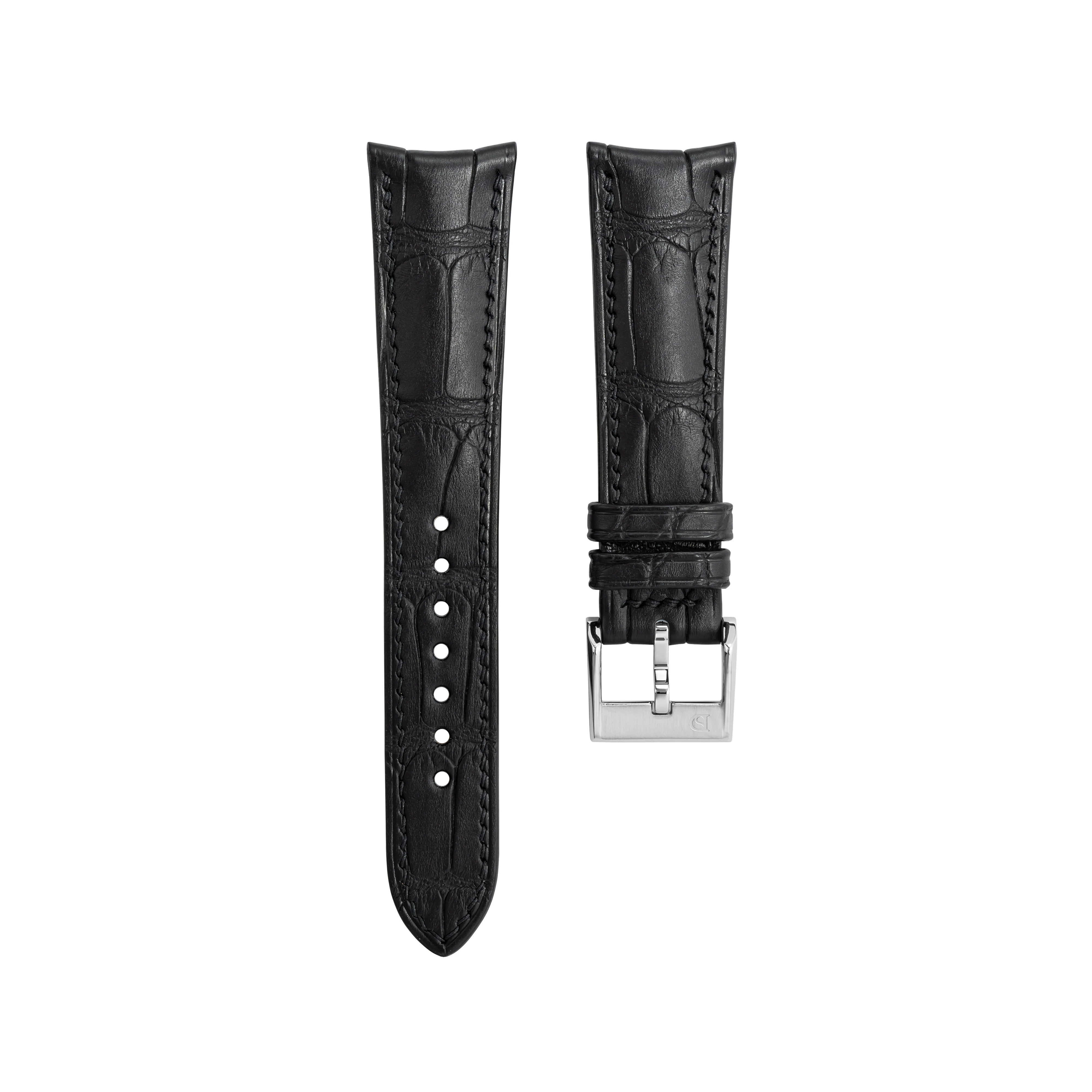 Matte Black Alligator Signature (Curved) Strap