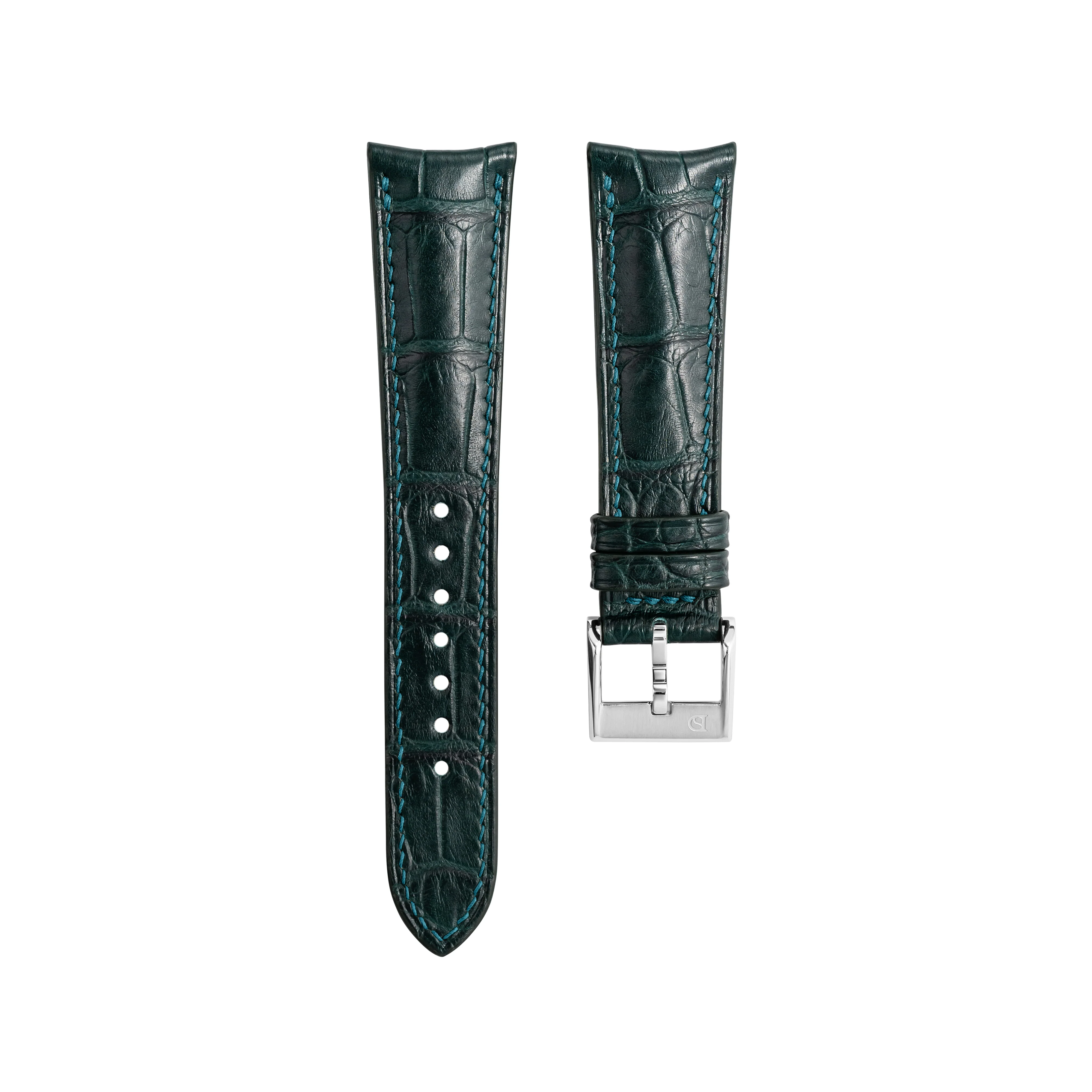 Overstock: Matte Boreal Green Alligator Signature (Curved) Strap