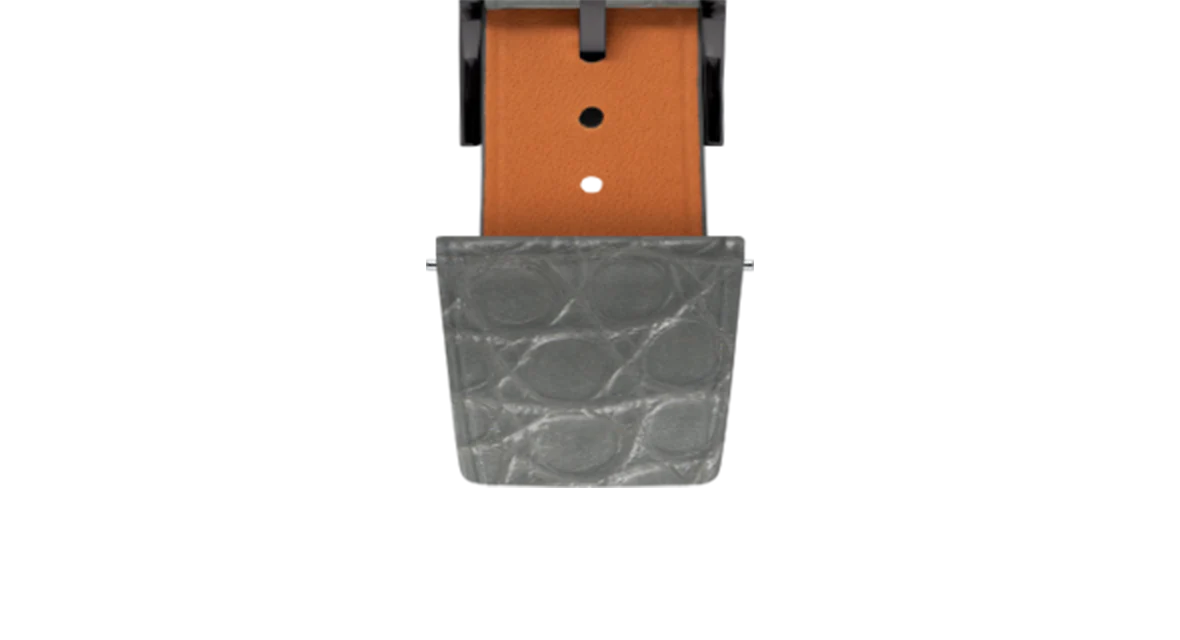 Matte Dolphin Grey Alligator Flank Stitchless Strap - Image 11