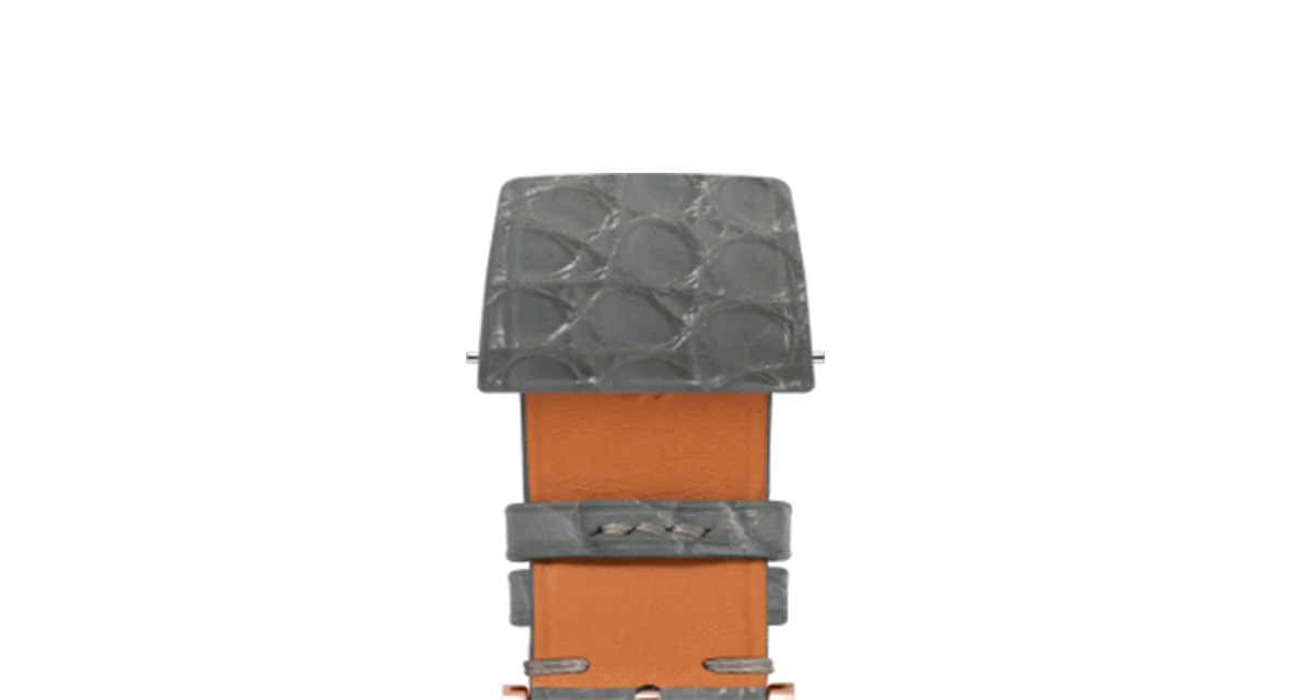Matte Dolphin Grey Alligator Flank Stitchless Strap - Image 6
