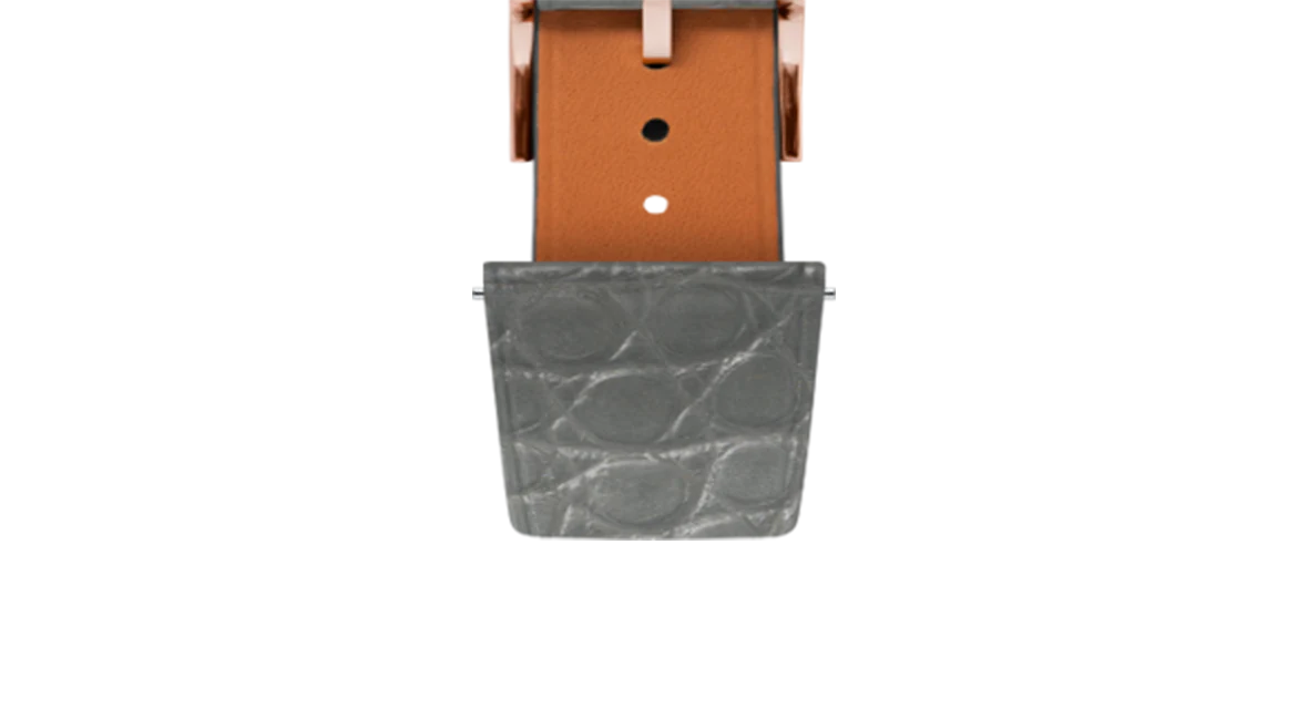 Matte Dolphin Grey Alligator Flank Stitchless Strap - Image 7
