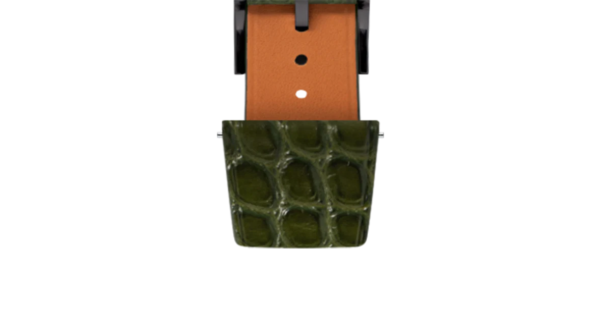 Matte Green Ischia Alligator Flank Stitchless Strap - Image 11
