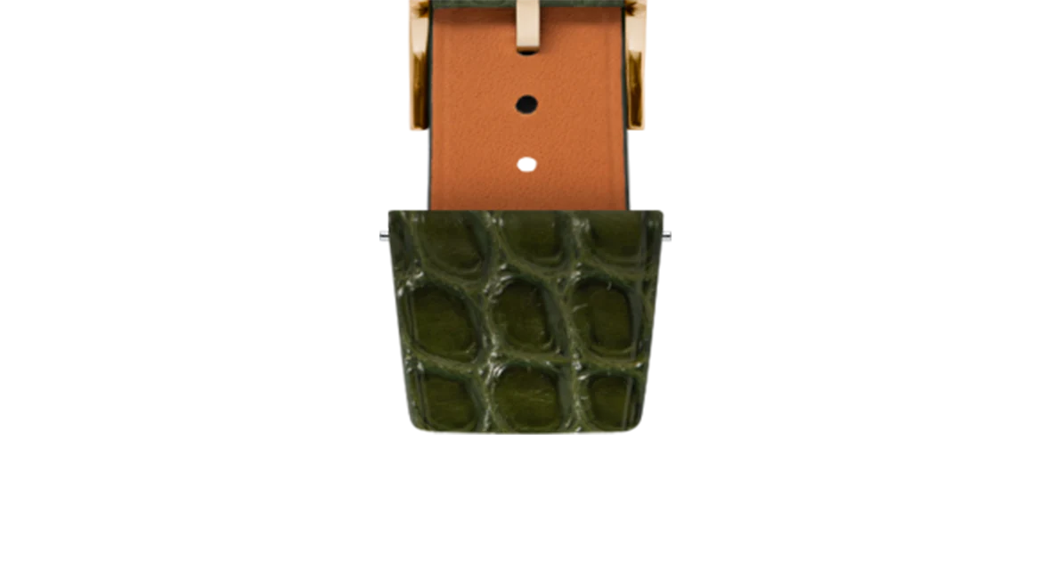 Matte Green Ischia Alligator Flank Stitchless Strap - Image 9
