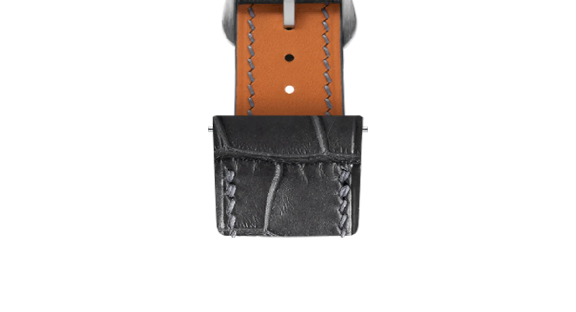 Matte Grey Storm Alligator Strap for Cartier Santos-Dumont - Image 4