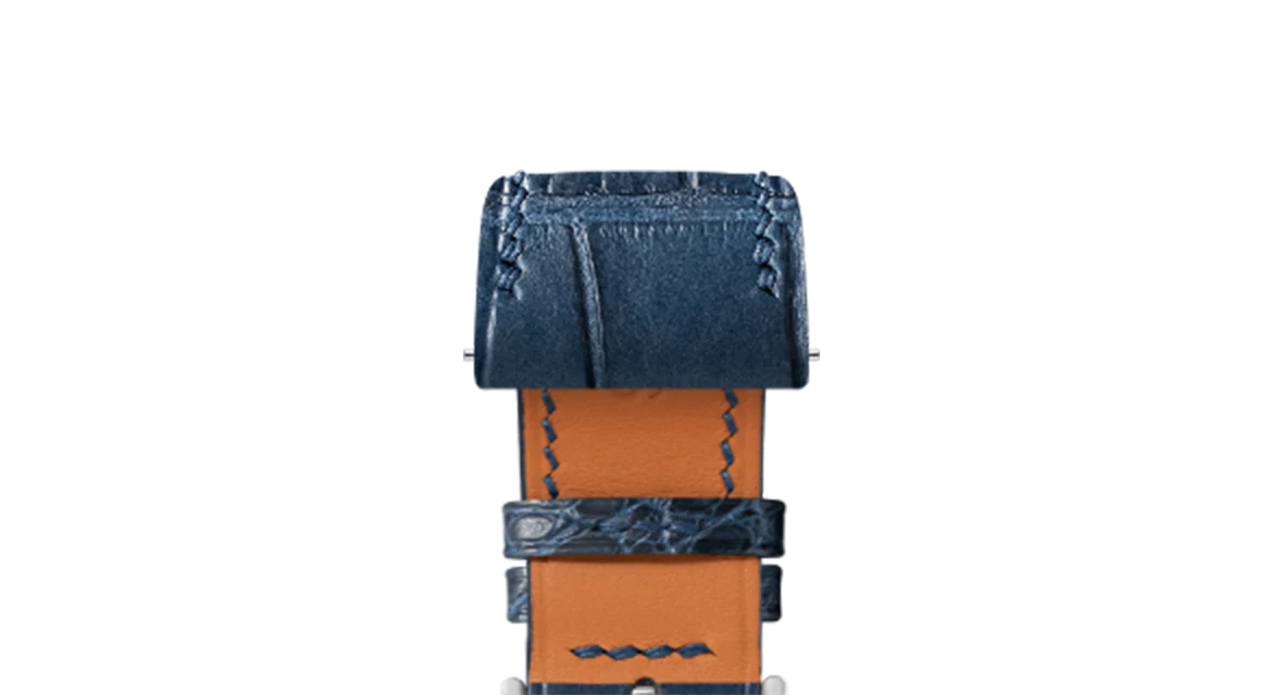 Matte Navy Alligator Strap for Cartier Santos-Dumont - Image 3