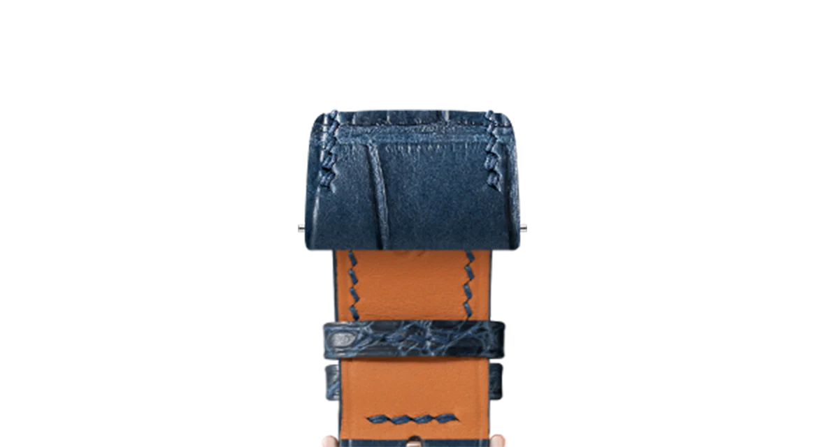 Matte Navy Alligator Strap for Cartier Santos-Dumont - Image 5