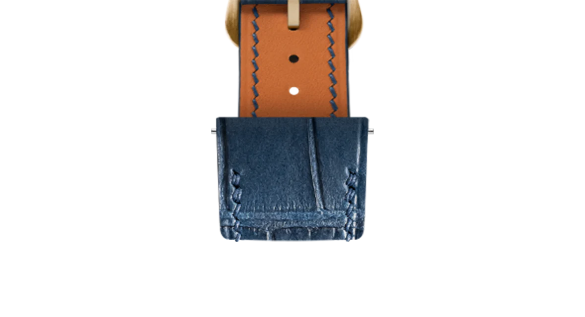 Matte Navy Alligator Strap for Cartier Santos-Dumont - Image 8