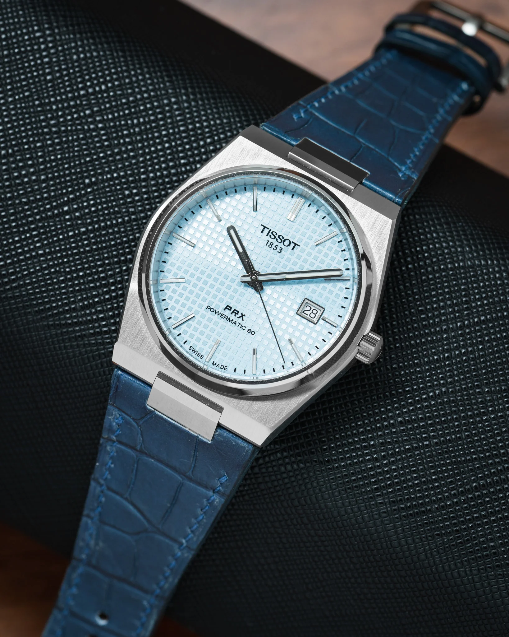 Matte Navy Alligator Strap for Tissot PRX - Image 4