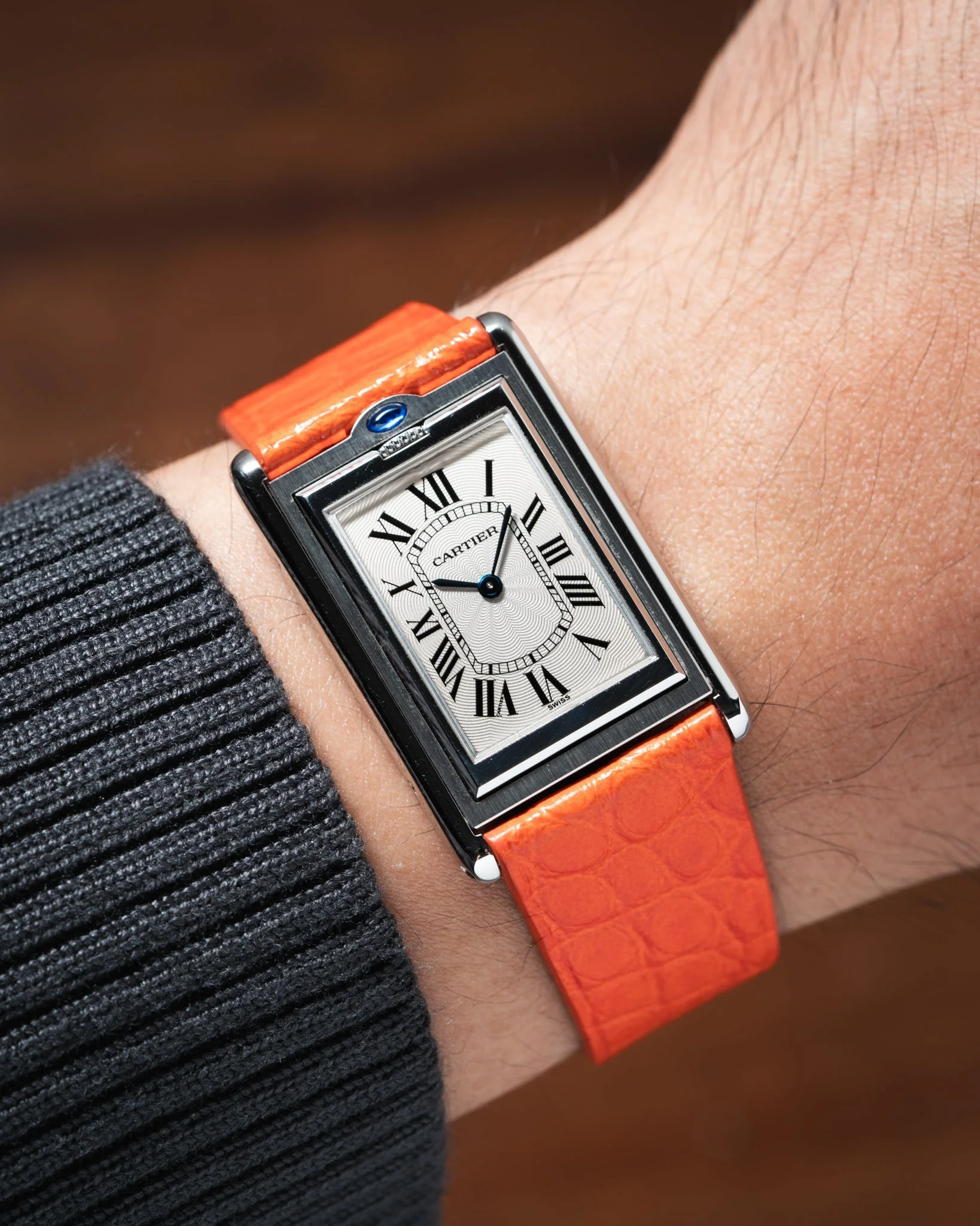 Matte Orange Alligator Flank Stitchless Strap - Image 3