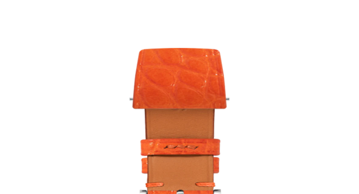 Matte Orange Alligator Flank Stitchless Strap - Image 4