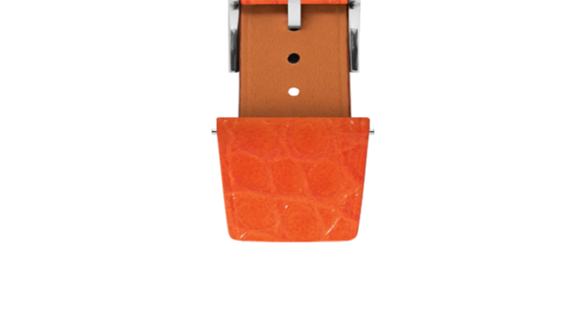 Matte Orange Alligator Flank Stitchless Strap - Image 5