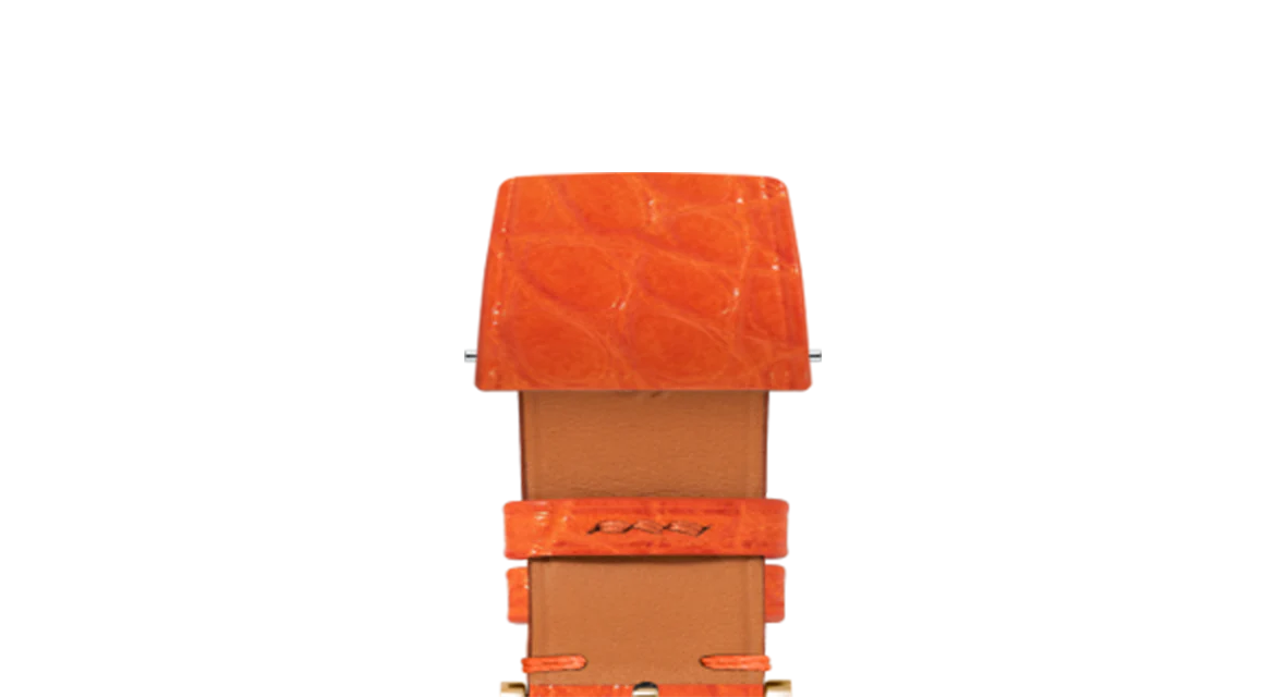 Matte Orange Alligator Flank Stitchless Strap - Image 8