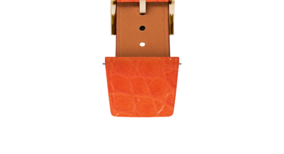Matte Orange Alligator Flank Stitchless Strap - Image 9
