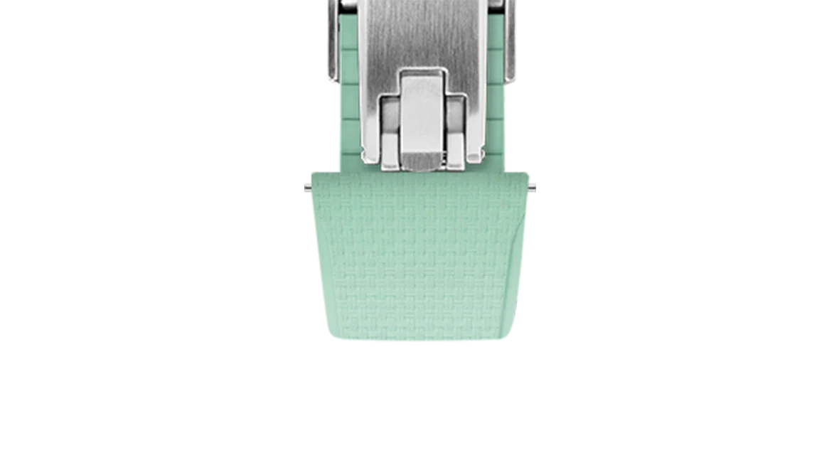 Mint Green Sailcloth CTS Rubber Strap for Cartier Santos de Cartier - Image 7