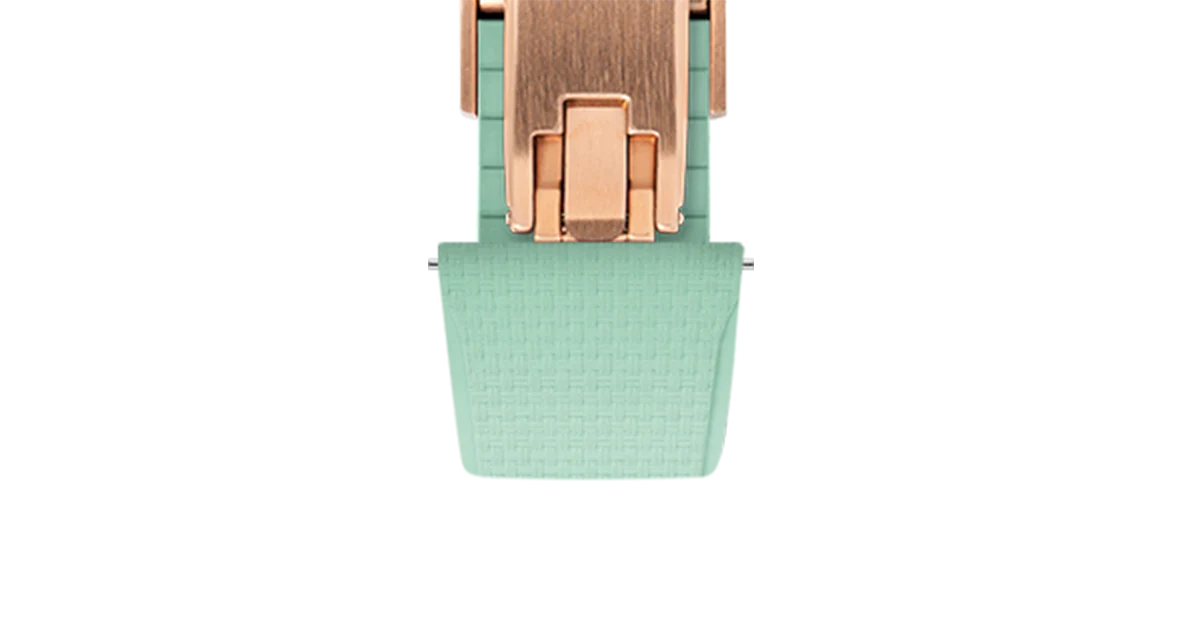 Mint Green Sailcloth CTS Rubber Strap for Cartier Santos de Cartier - Image 9