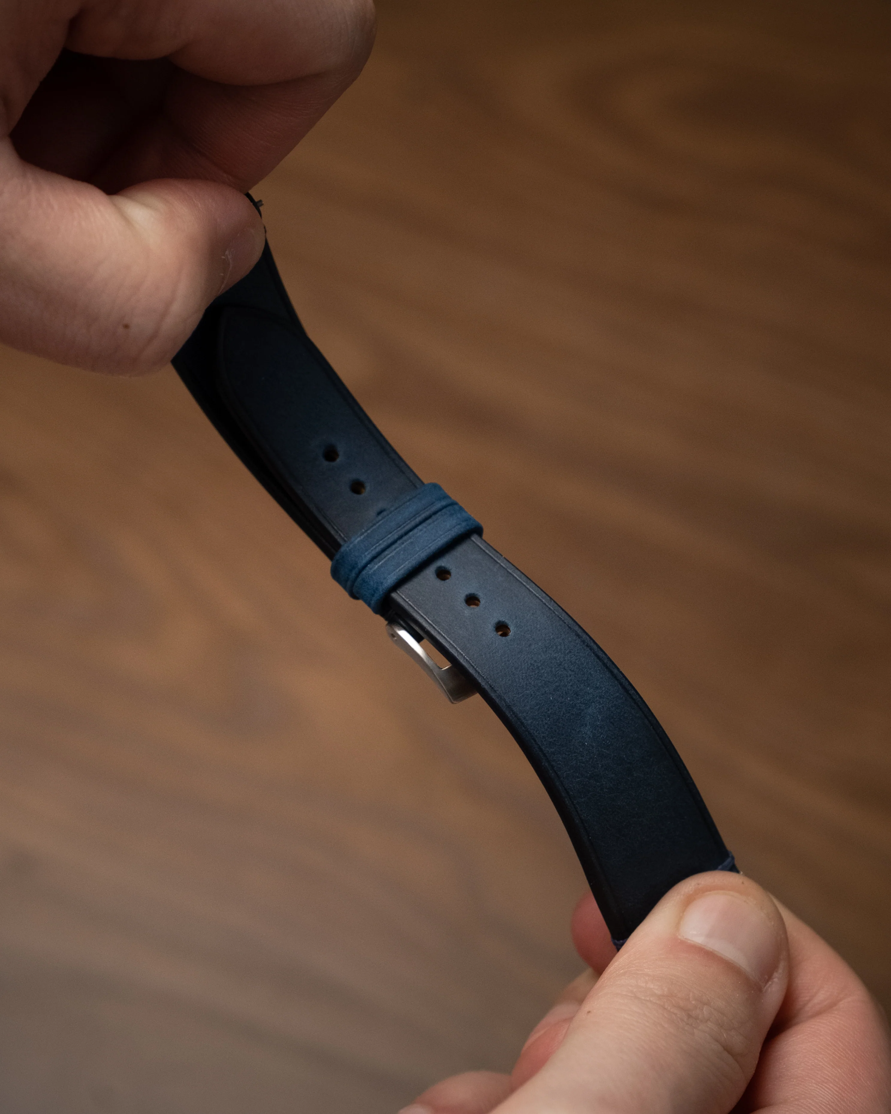 Overstock: Navy Crazy Horse Side-Stitch Strap - Image 3