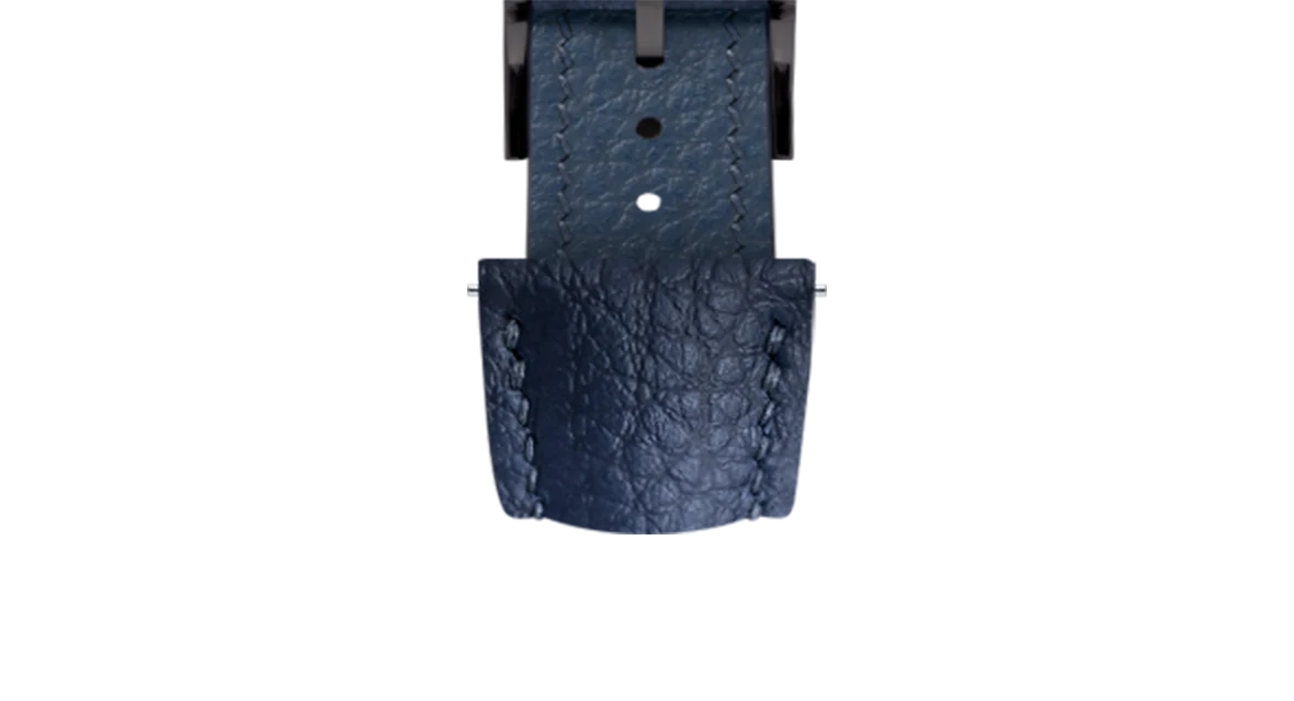 Navy Rubberised Leather (Togo) Signature Strap - Image 12