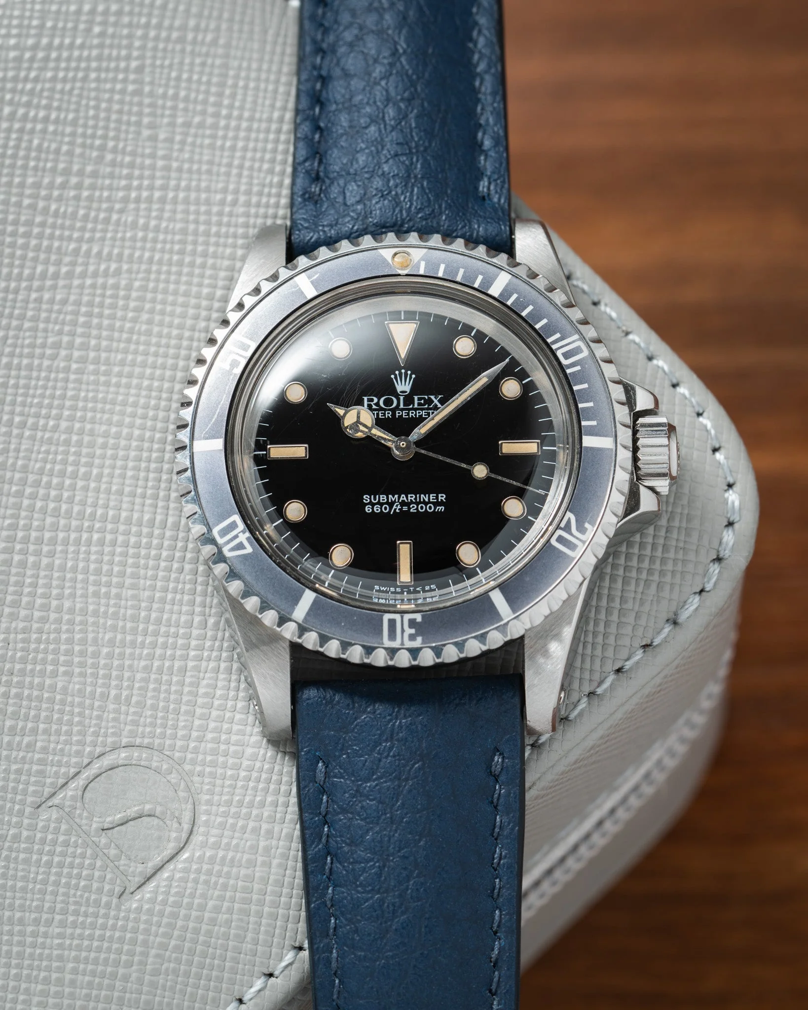 Navy Rubberised Leather (Togo) Signature Strap - Image 4
