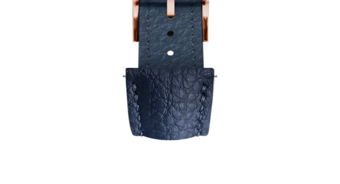 Navy Rubberised Leather (Togo) Signature Strap - Image 8