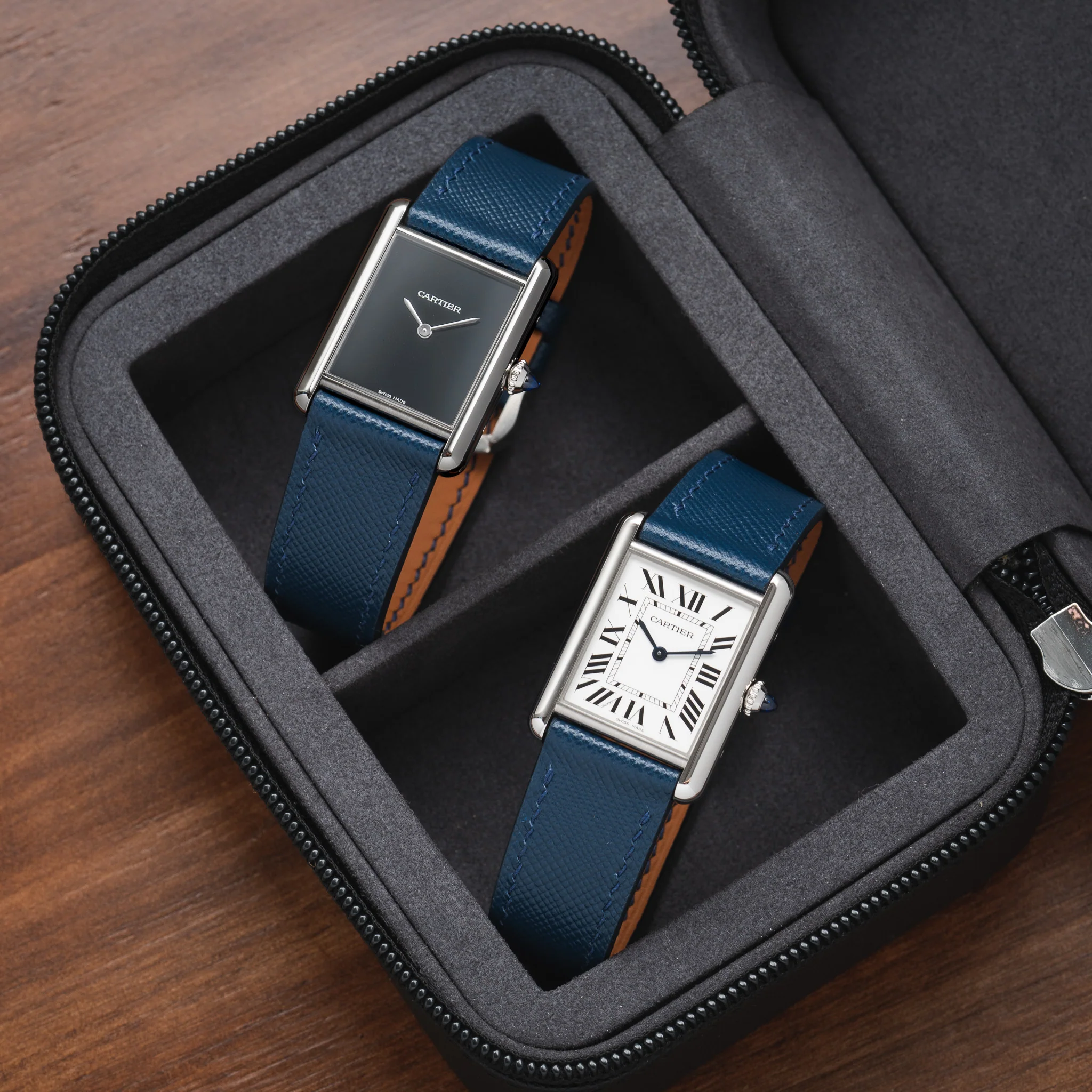 Navy Saffiano Strap for Cartier Tank - Image 6