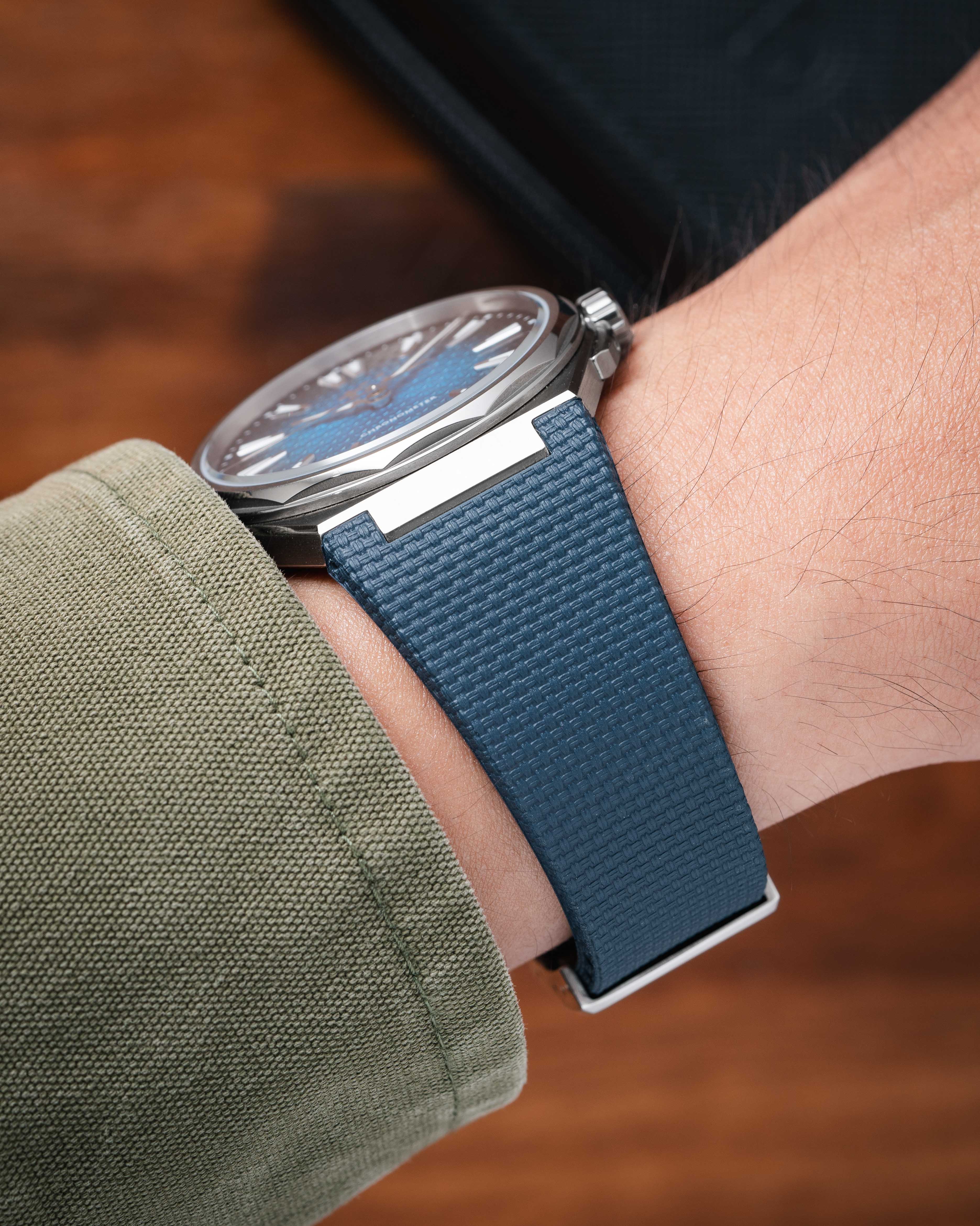 Navy Sailcloth CTS Rubber Strap for Christopher Ward The Twelve - Image 4
