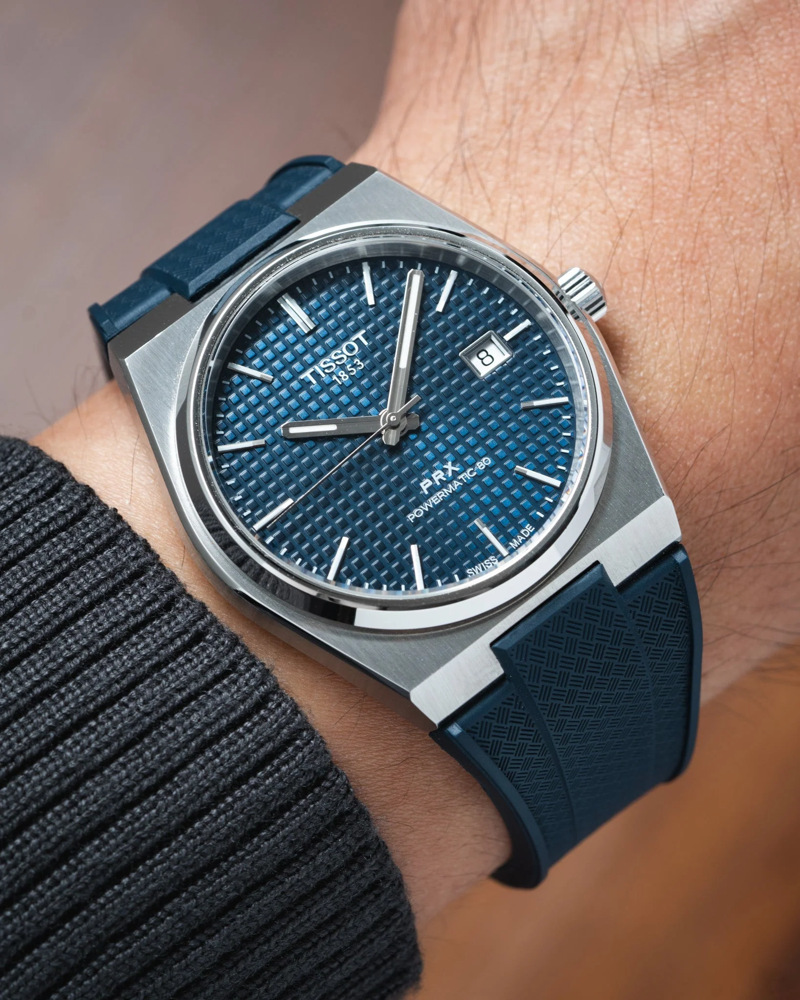 Navy CTS Rubber Strap for Tissot PRX - Image 4