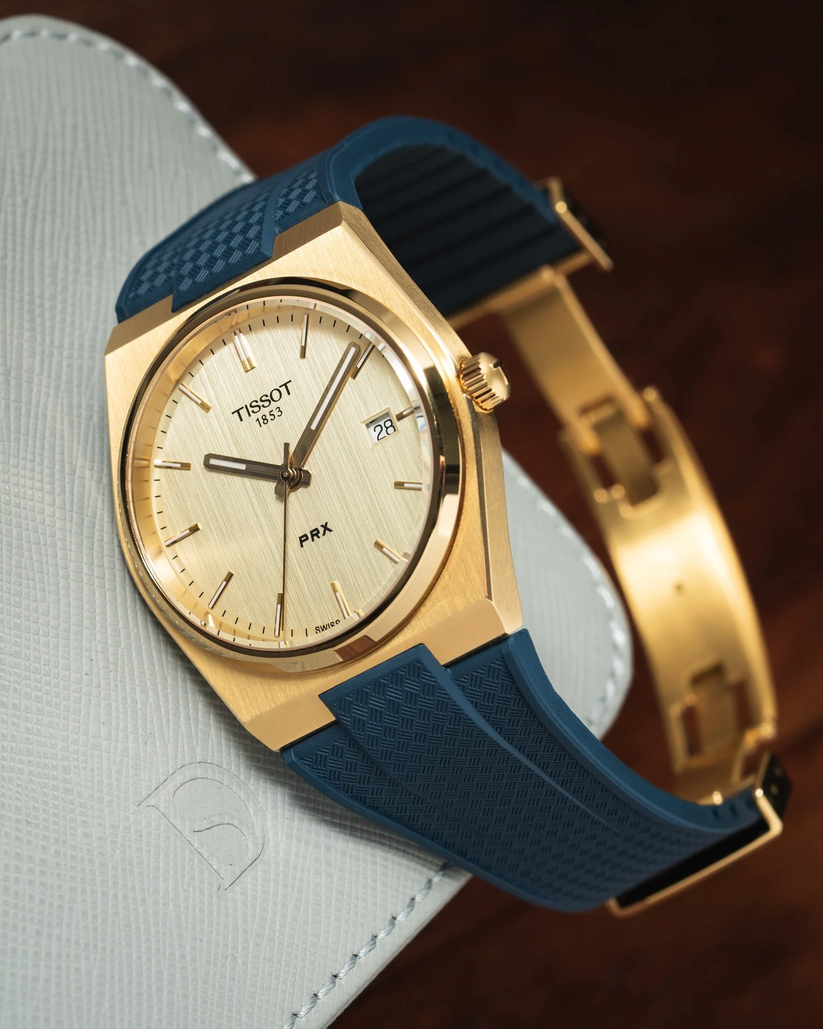 Navy CTS Rubber Strap for Tissot PRX - Image 7
