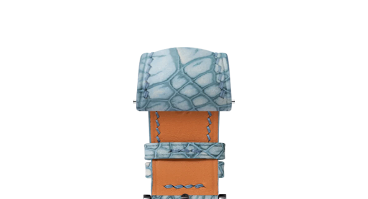 Nubuck Denim Ostrich Leg Signature Strap - Image 12