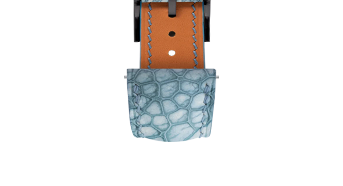 Nubuck Denim Ostrich Leg Signature Strap - Image 13