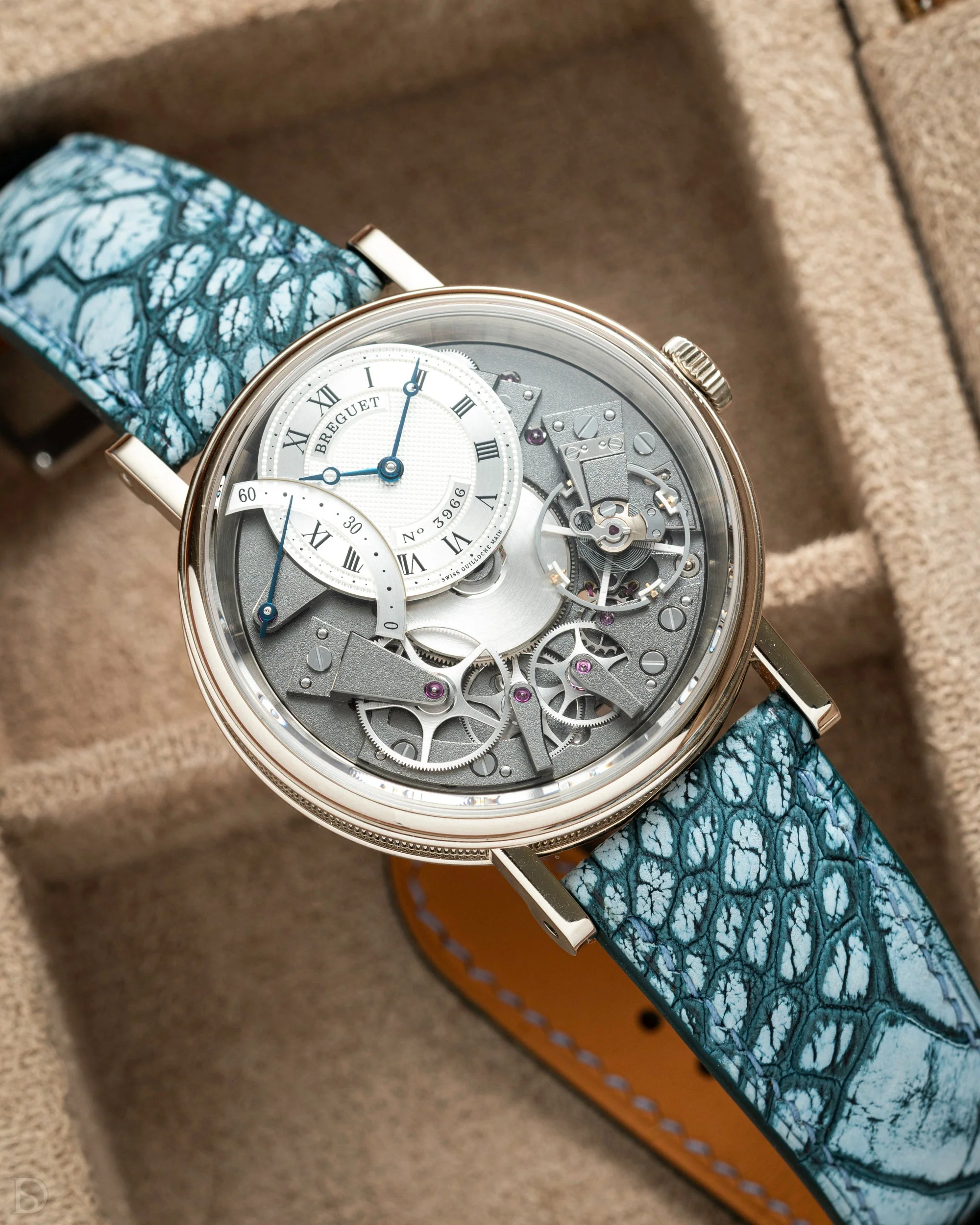 Nubuck Denim Ostrich Leg Signature Strap - Image 4
