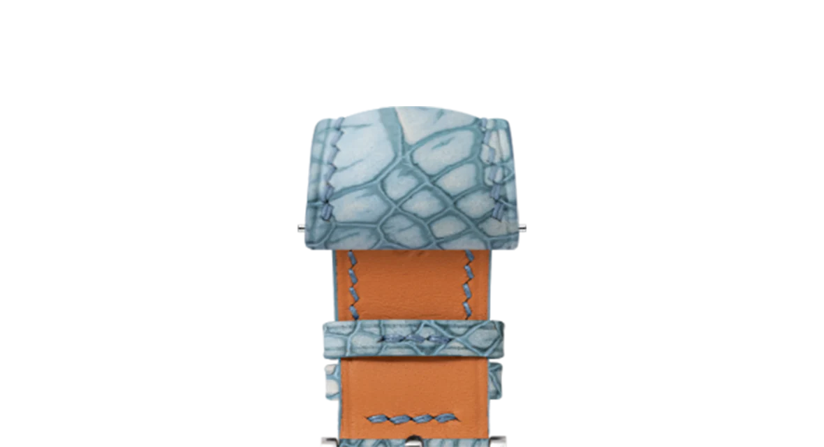 Nubuck Denim Ostrich Leg Signature Strap - Image 6