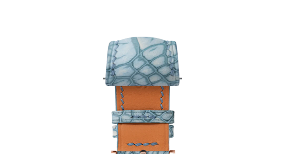 Nubuck Denim Ostrich Leg Signature Strap - Image 8