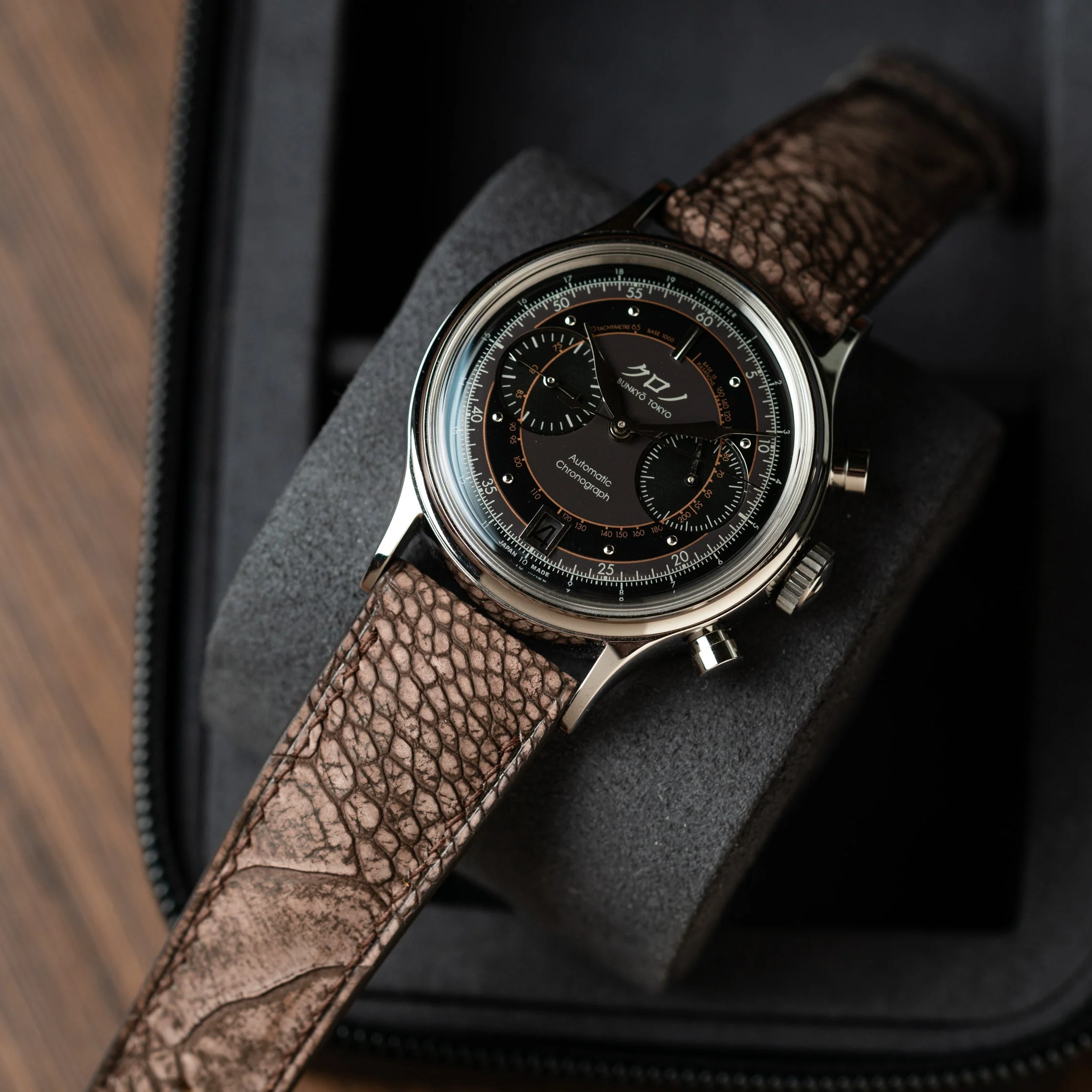 Nubuck Luchese Cigar Ostrich Leg Signature Strap - Image 3